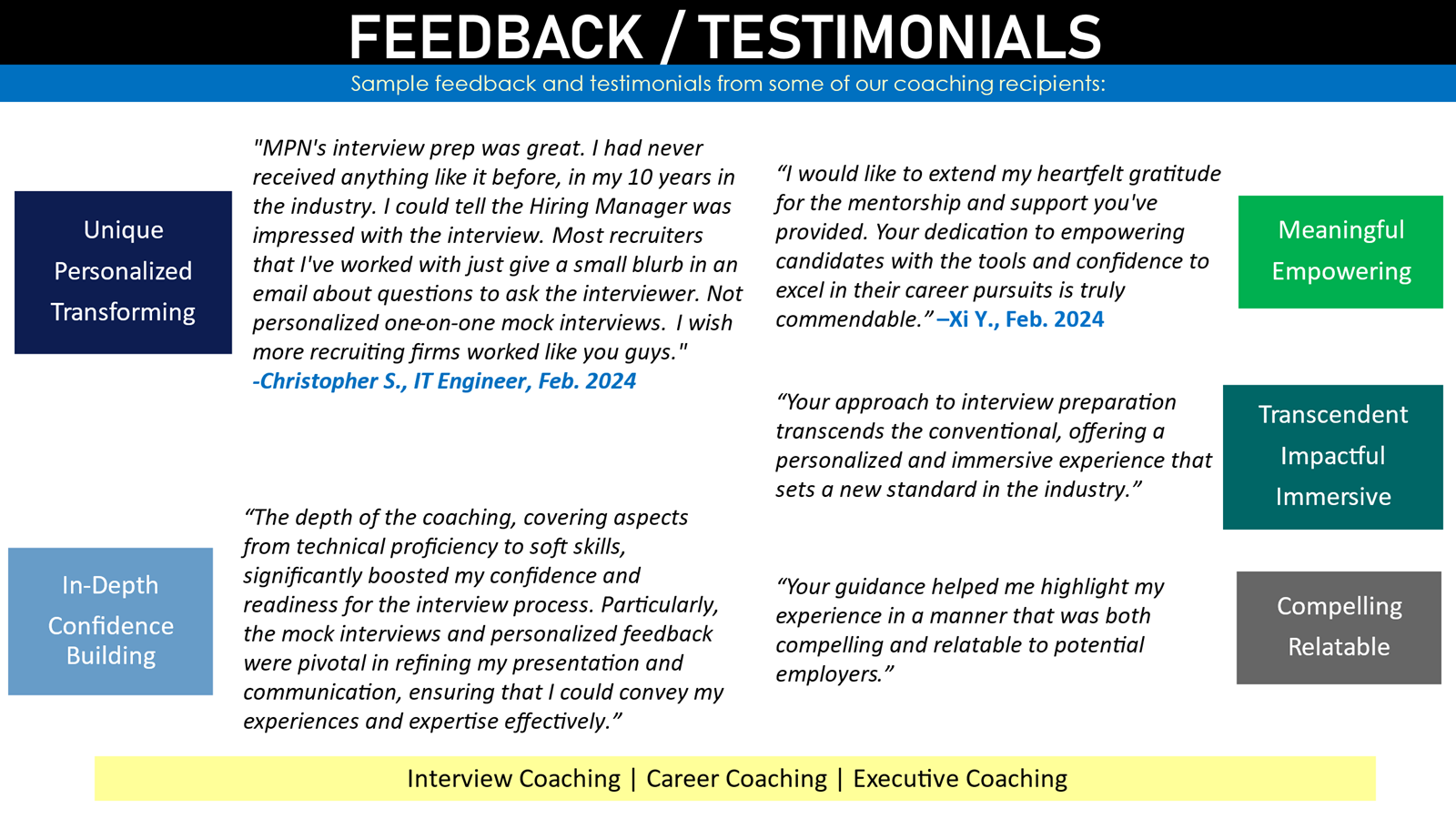 MPN Coaching Testimonials